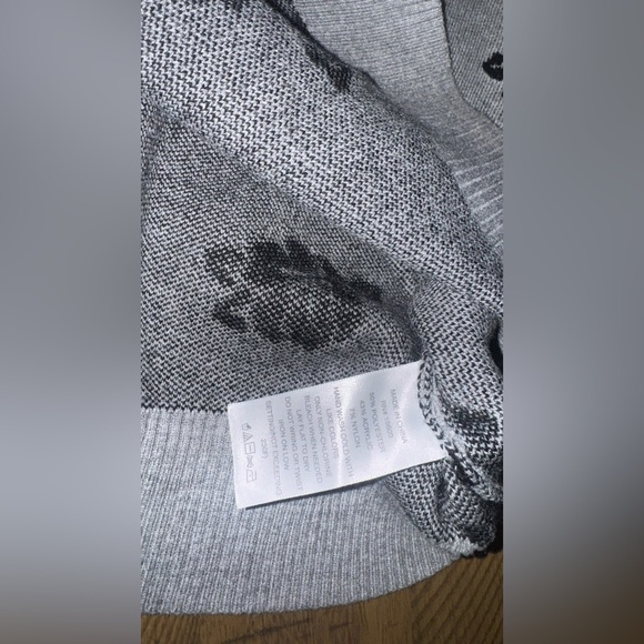 ◾ Black Floral Patterned Gray Sweater - size Large - Picture 12 of 16